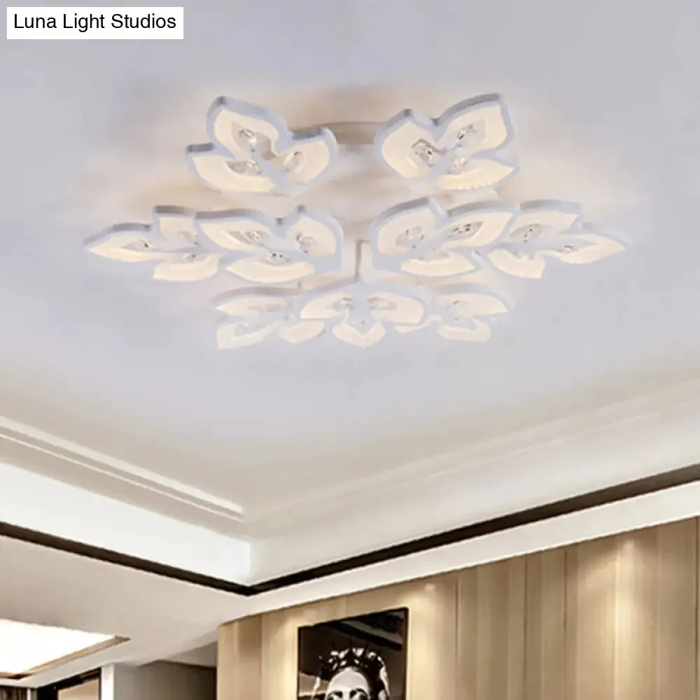 Modern Acrylic LED Ceiling Lamp for Office Restaurants - Stylish Warm/White Lighting - Flush Mount Light in White