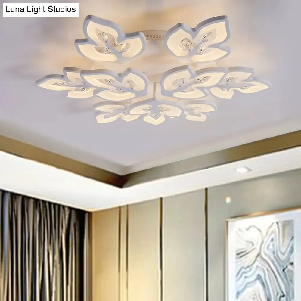 Modern Acrylic LED Ceiling Lamp for Office Restaurants - Stylish Warm/White Lighting - Flush Mount Light in White