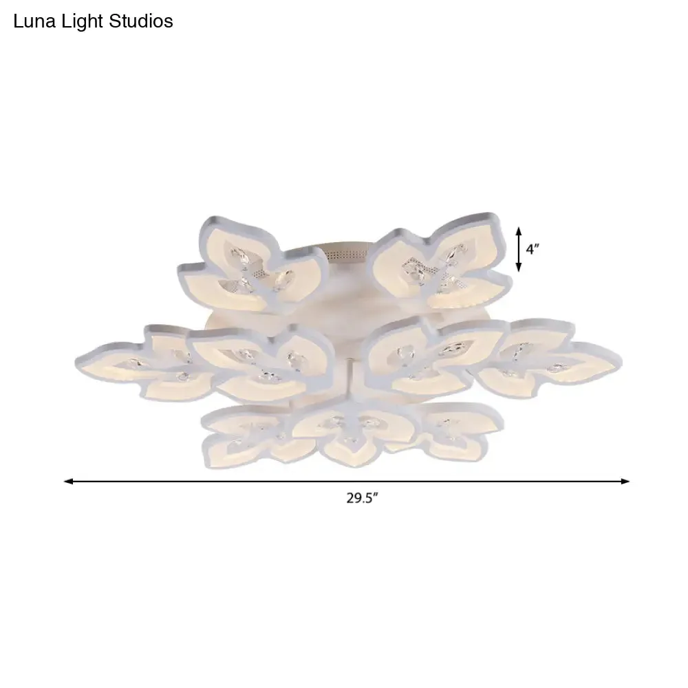 Modern Acrylic LED Ceiling Lamp for Office Restaurants - Stylish Warm/White Lighting - Flush Mount Light in White