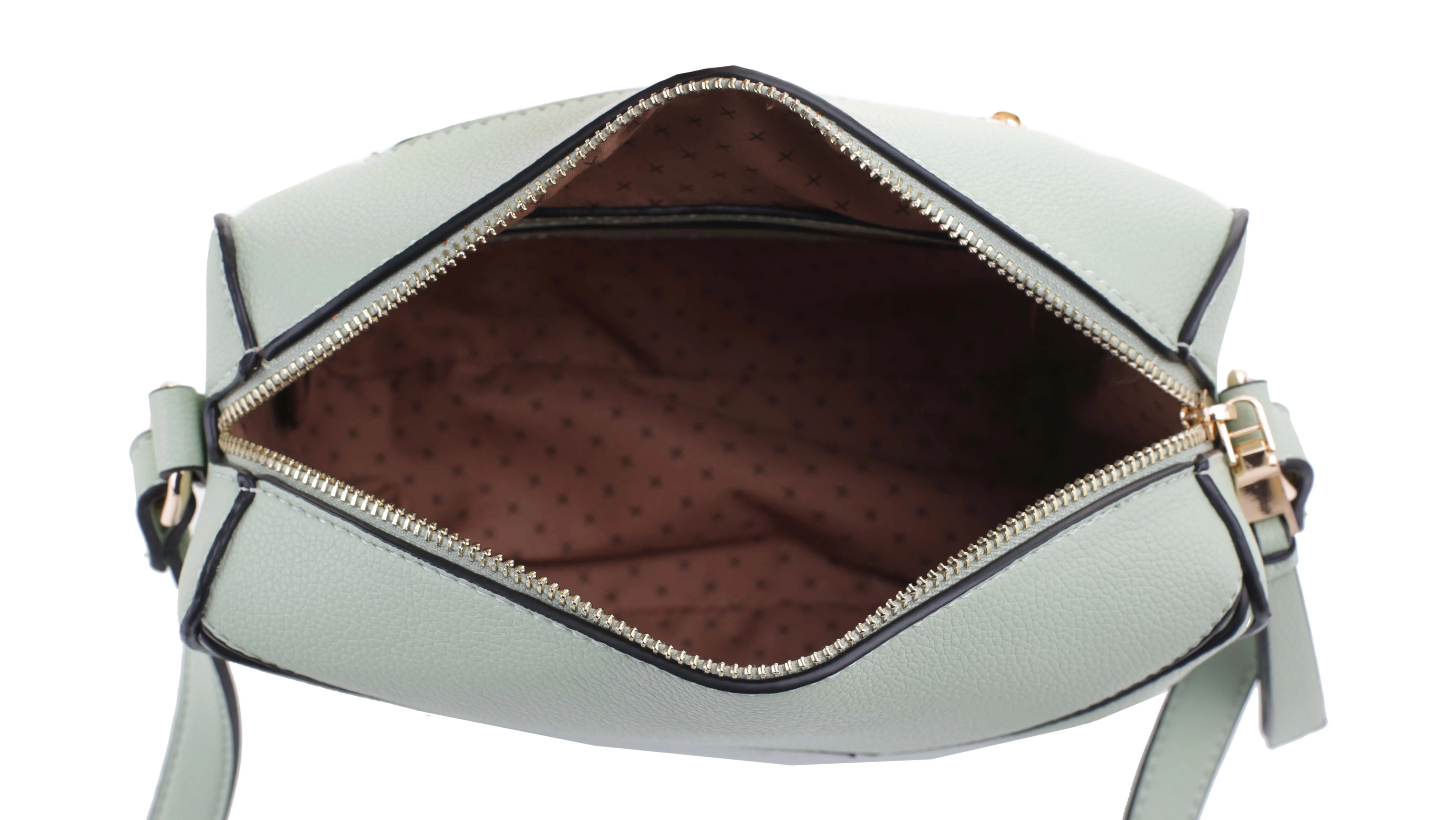 MT20357 Asymmetrical Geometric Design Double Zipper Crossbody Camera Bag