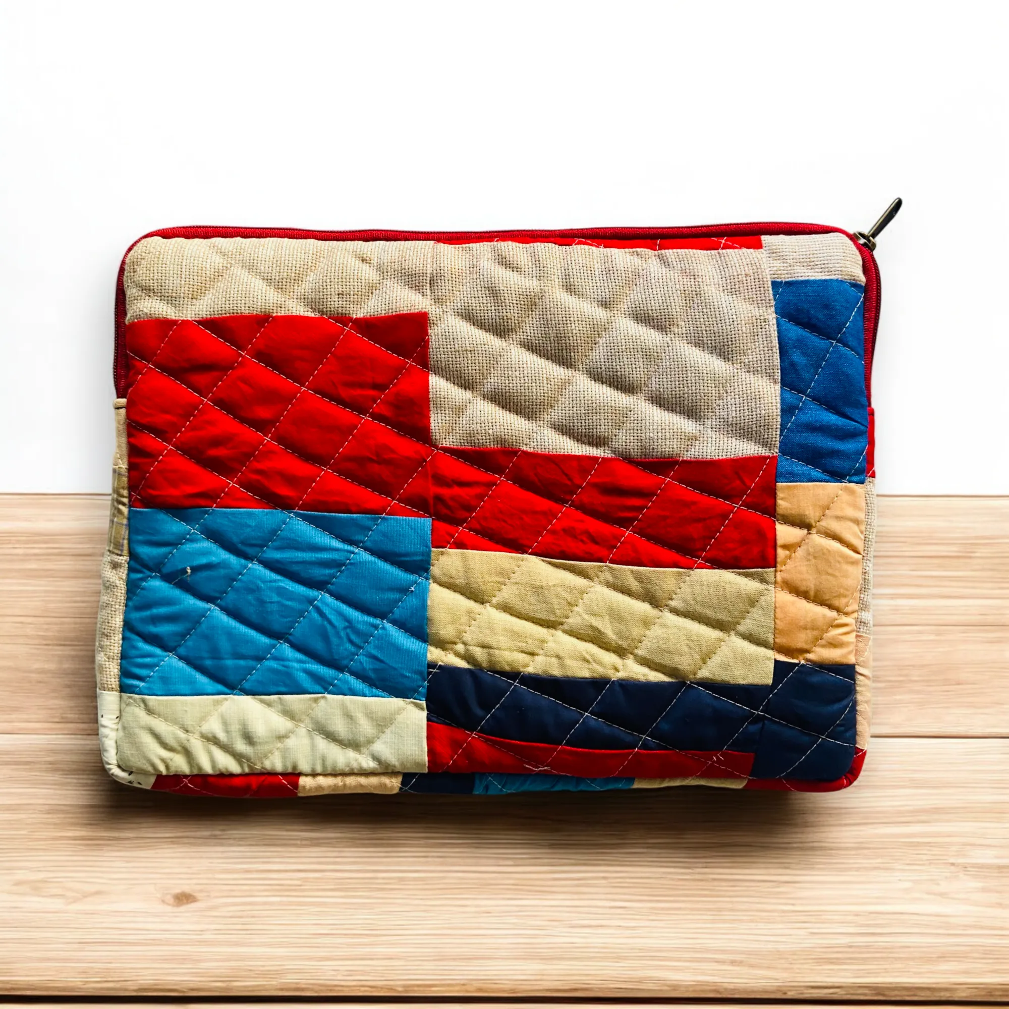 Multicolor Solids Patchwork Quilted Laptop Sleeve- 8 sizes available- Functional, Stylish