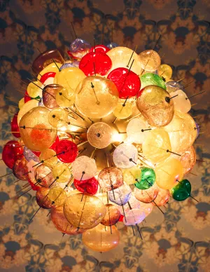 Multicolored Murano Pulegoso Glass Chandelier