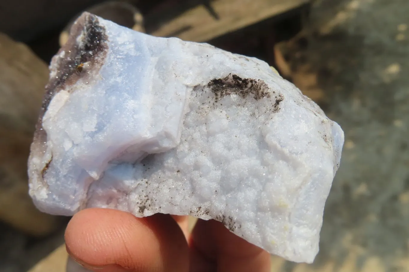 Natural Crystalline Blue Lace Agate Plates x 12 From Namibia