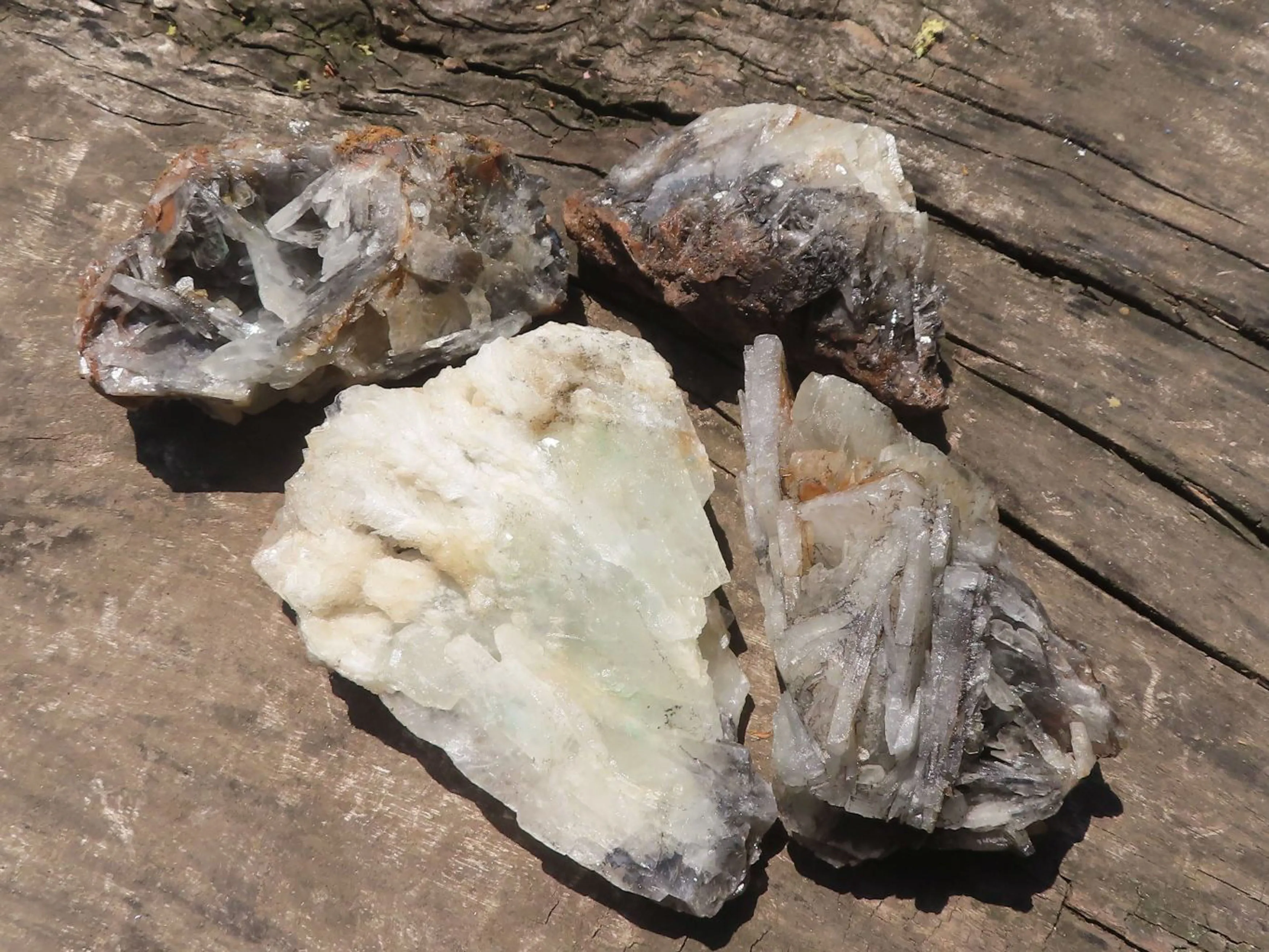 Natural Rare Bladed Barite Specimens x 4 From Tenke Fungurume, Congo