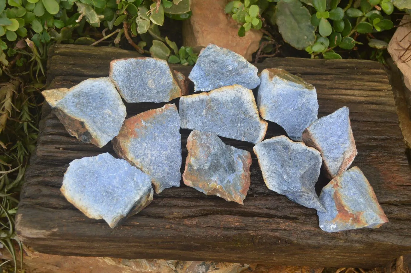 Natural Rare Dumortierite Cobbed Specimens x 12 From Mozambique