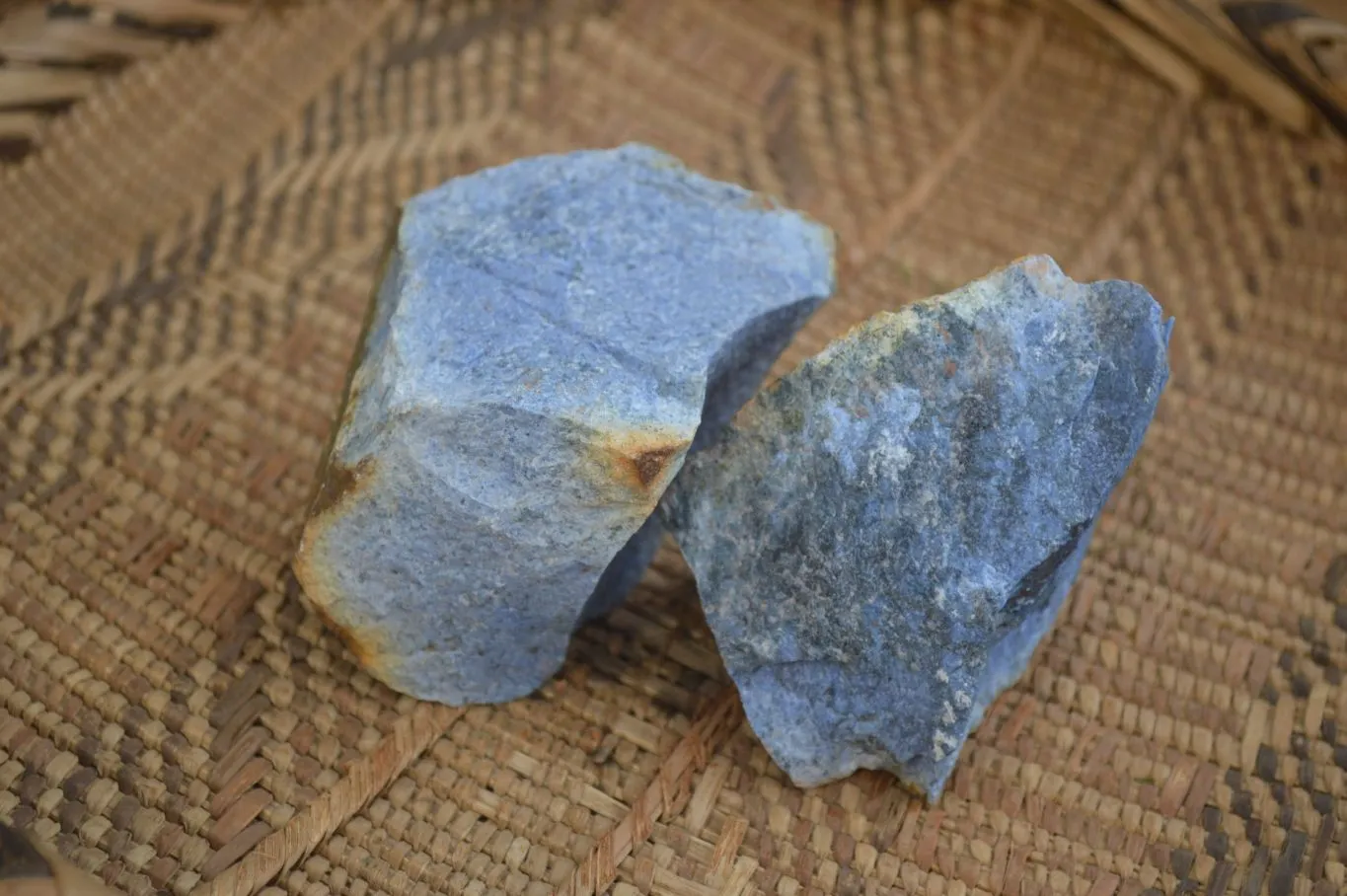 Natural Rare Dumortierite Cobbed Specimens x 12 From Mozambique