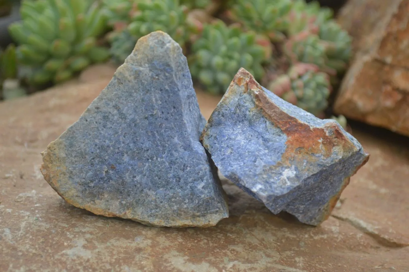 Natural Rare Dumortierite Cobbed Specimens x 12 From Mozambique
