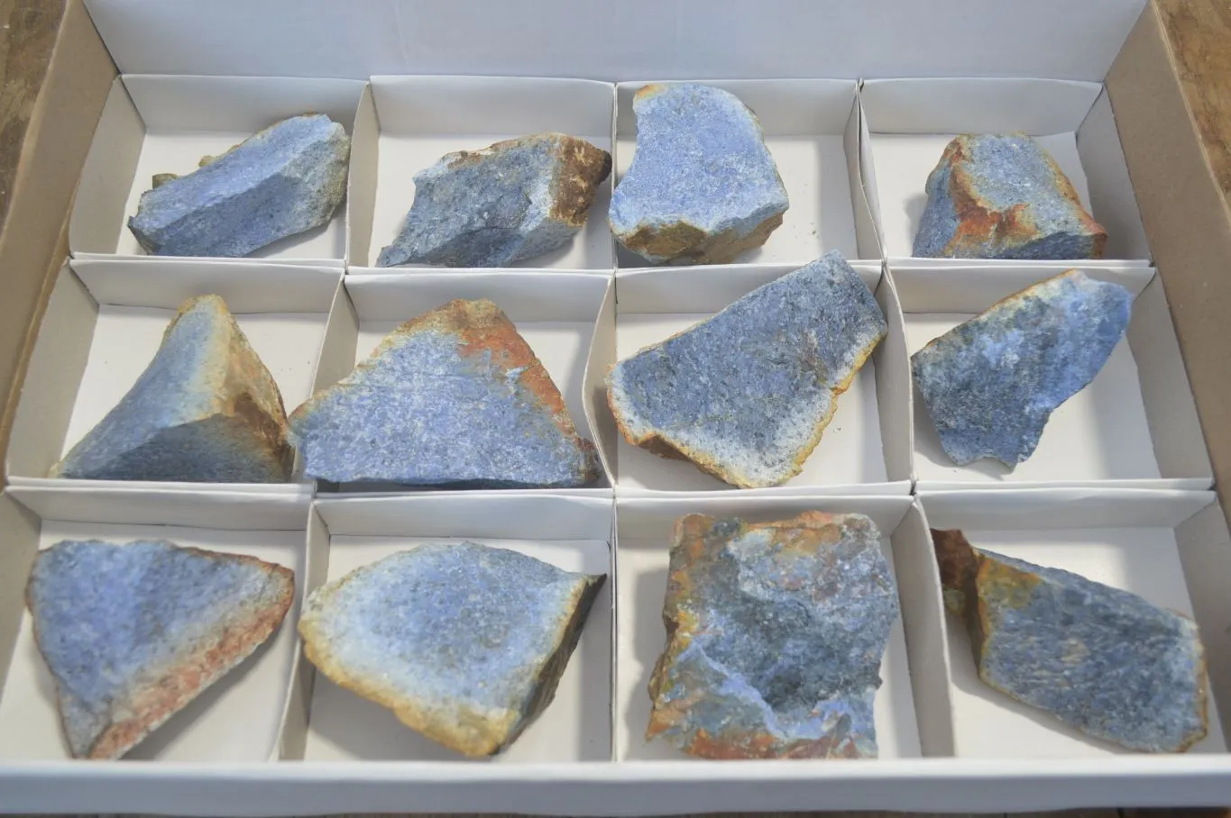 Natural Rare Dumortierite Cobbed Specimens x 12 From Mozambique