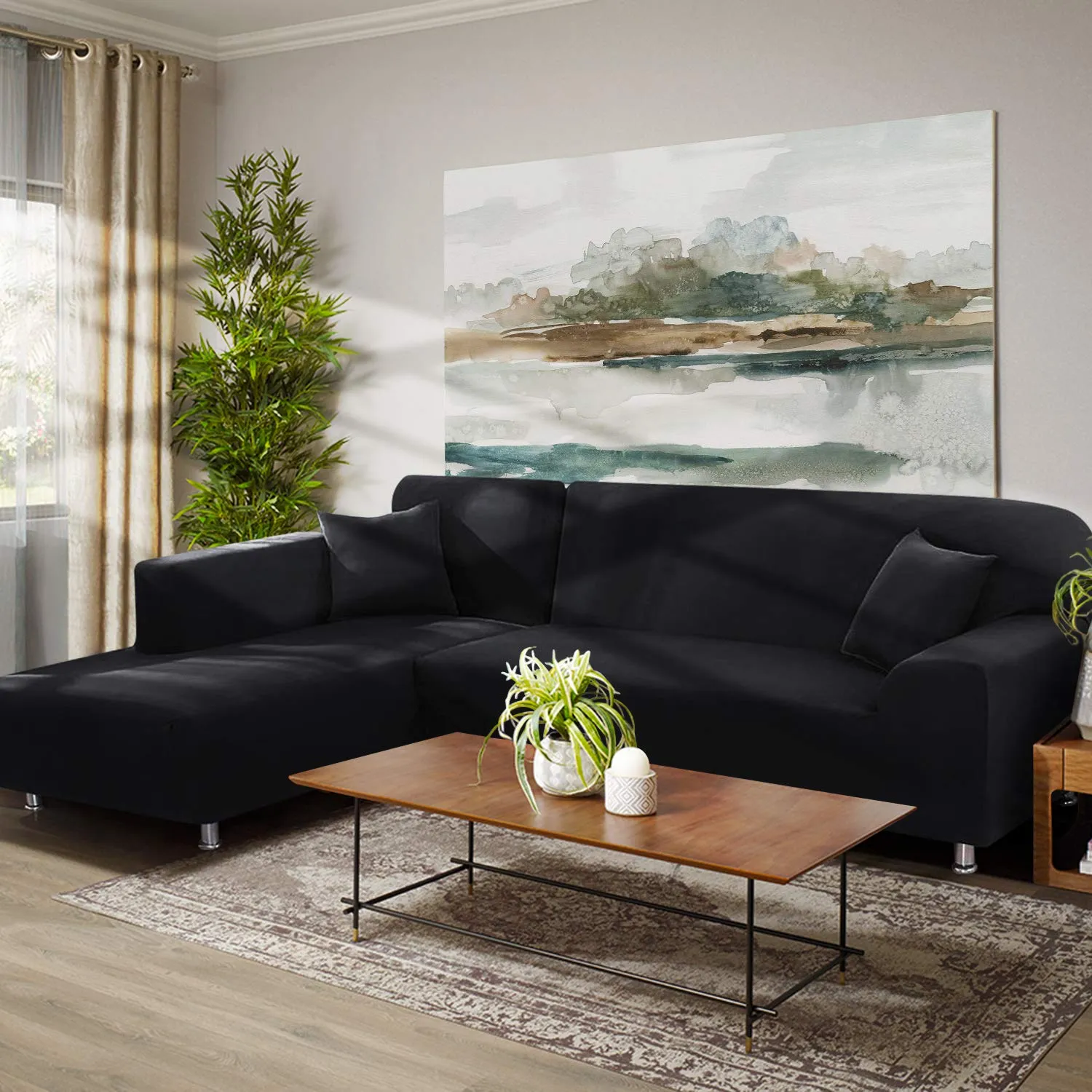 Navy L-Shaped Sofa Covers (3 Seater   3 Seater )