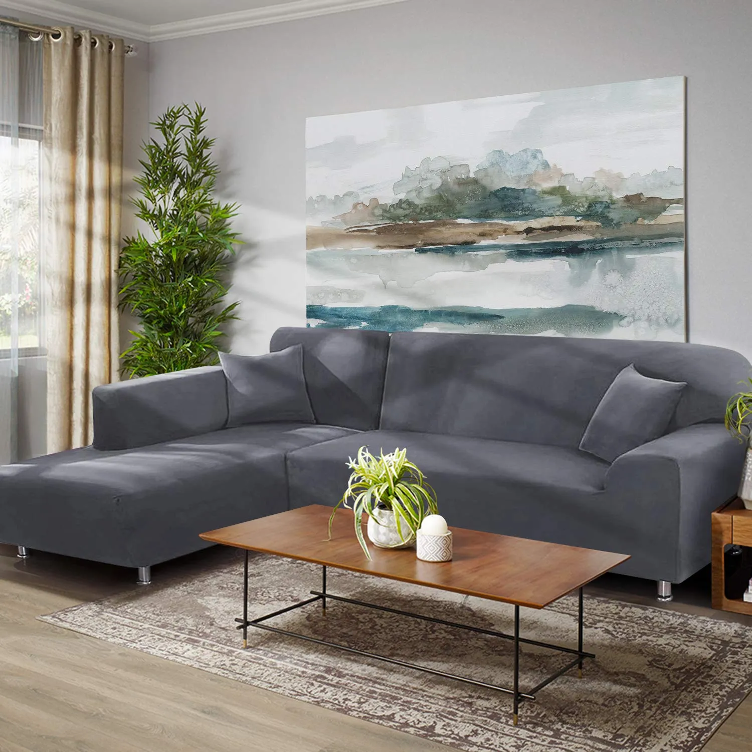 Navy L-Shaped Sofa Covers (3 Seater   3 Seater )