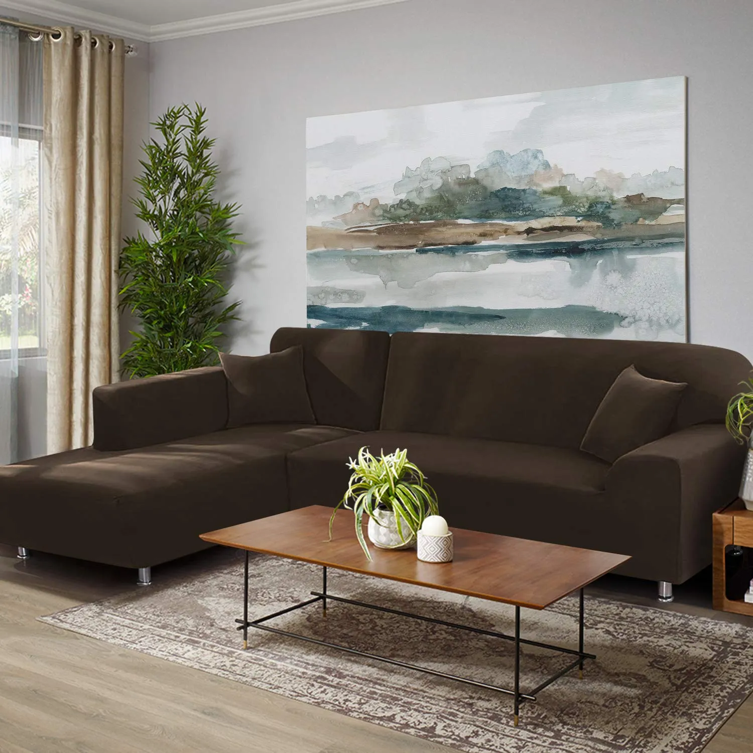 Navy L-Shaped Sofa Covers (3 Seater   3 Seater )