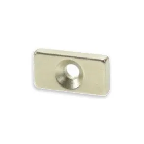Neodymium Block Magnet - 20mm x 10mm x 4mm | Countersunk 4mm-8mm hole