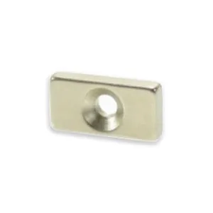 Neodymium Block Magnet - 20mm x 10mm x 4mm | Countersunk 4mm-8mm hole