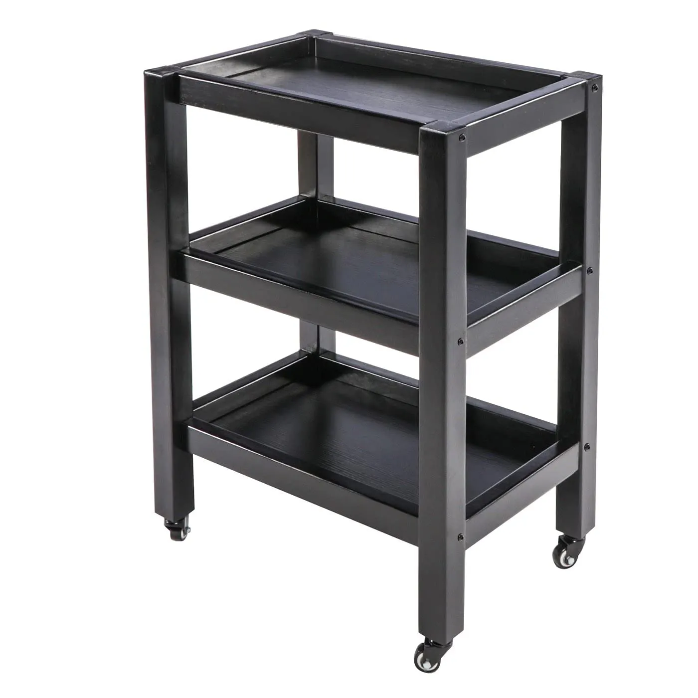ODEJIA 3-Tier Sheesham Wood Bar Trolley - Midcentury Modern Mahogany
