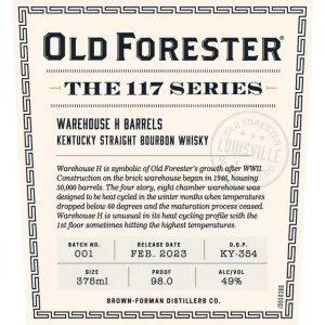 Old Forester 117 Series Warehouse H Kentucky Straight Bourbon