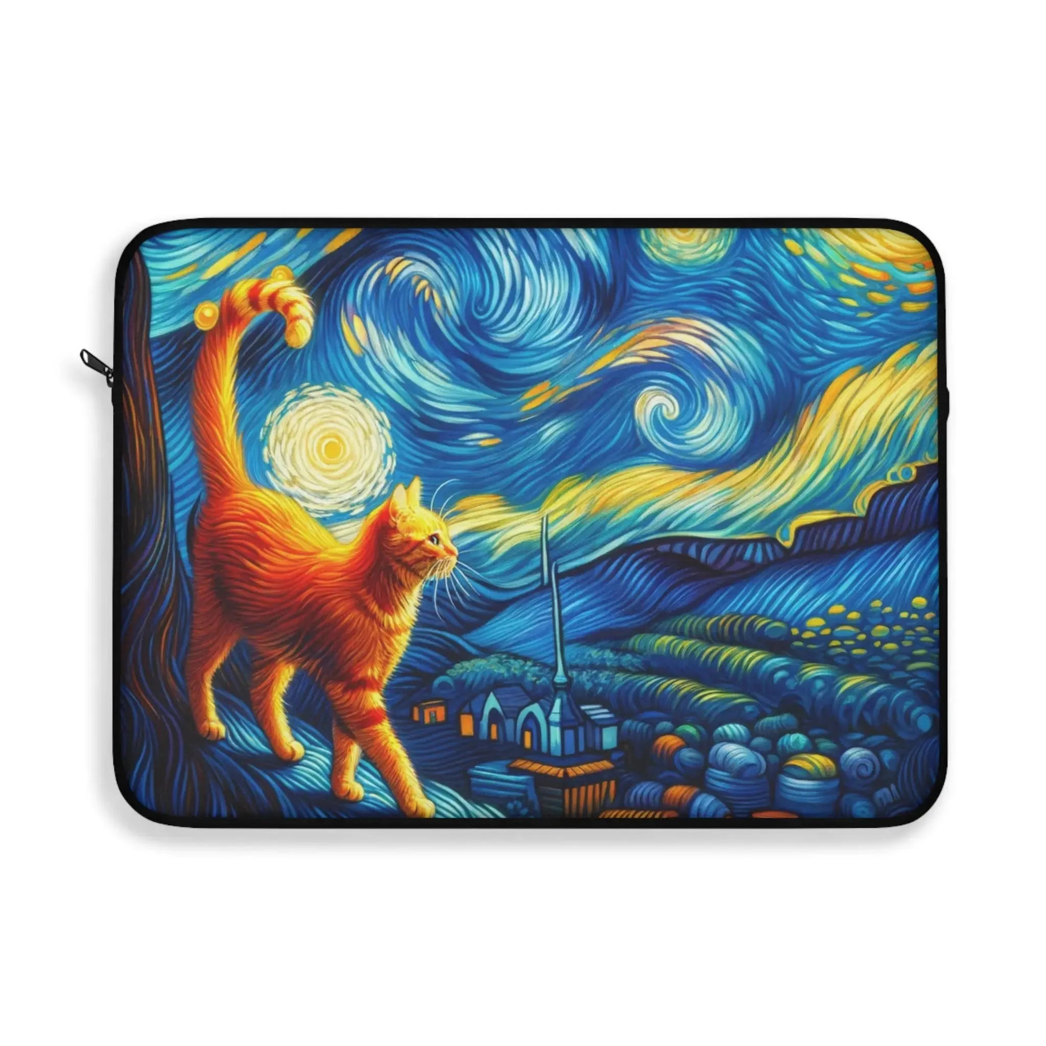 Orange Cat Starry Night - Laptop Sleeve