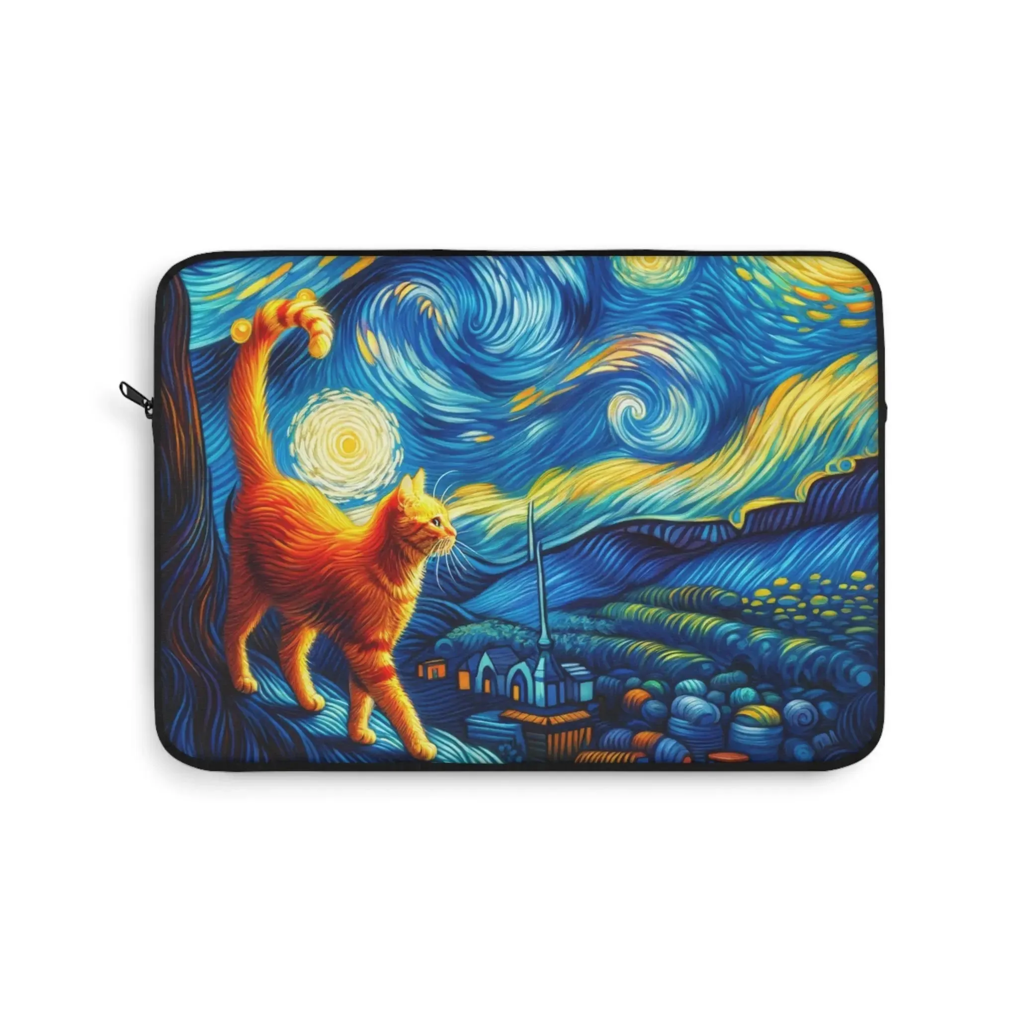 Orange Cat Starry Night - Laptop Sleeve