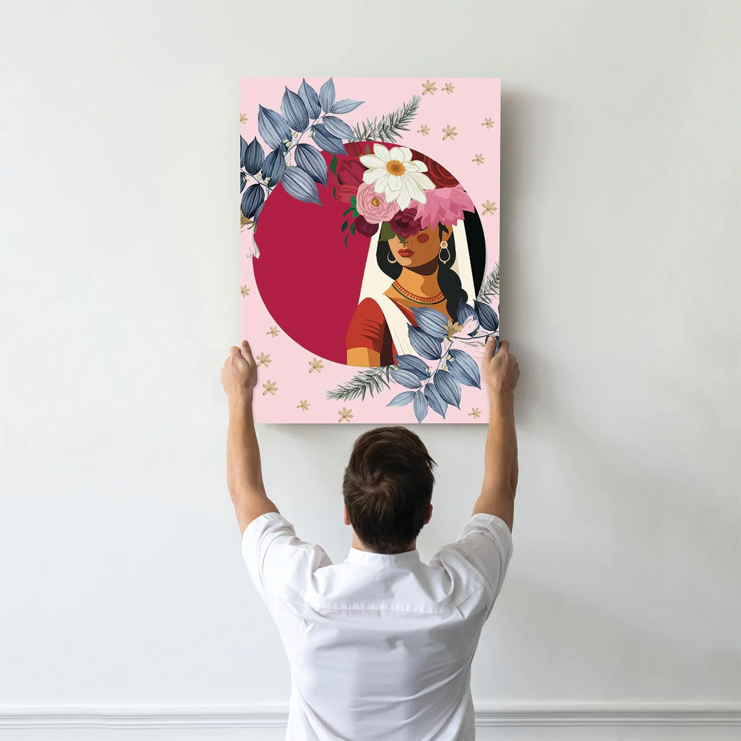 Painting Mantra Stretched On Frame Canvas Painting Modern Boho Indian Couple Art For Living Room, Decorative Home & Wall Décor Abstract Art (Set of 2, Size: 16x22 Inch)