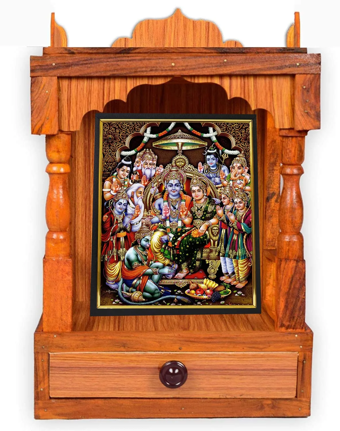 Paljji Handicrafts Sita Ramula Kalyanam Photo Frame (Wood_Brown_10 x 13 Inch)