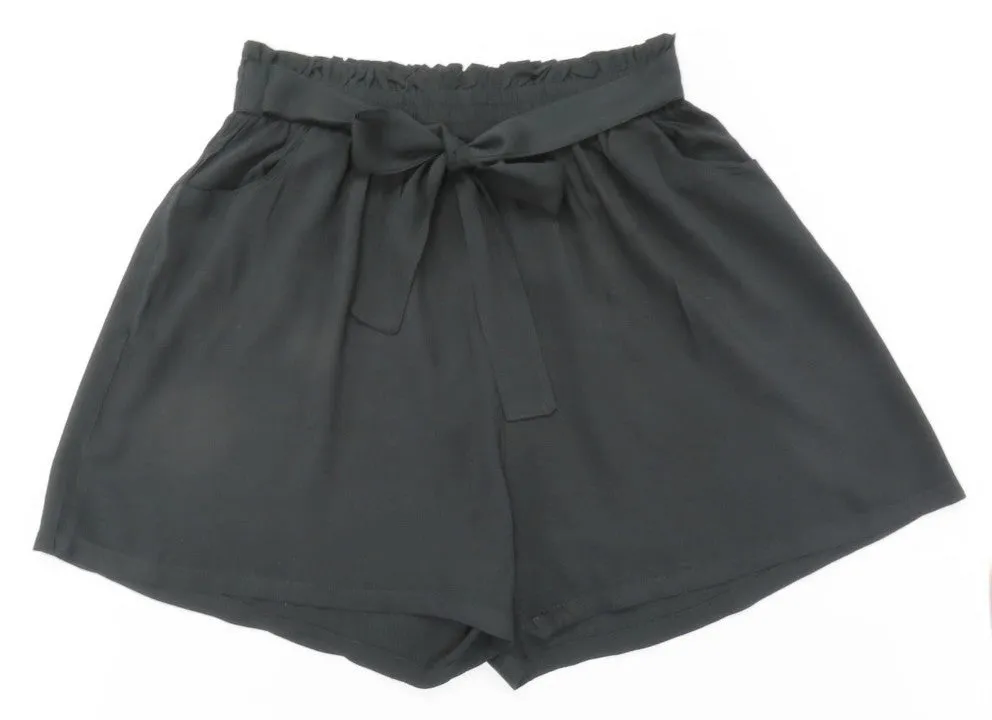 Paper Bag Waist Belted Shorts.
