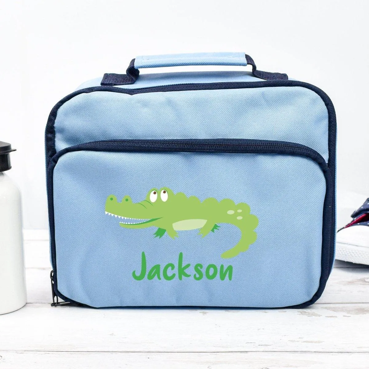 Personalised Crocodile Lunch Bag, Crocodile School Lunch Bag, Kids Animal Cooler Bag, Boys School Lunch Bag Children Student, Back To School