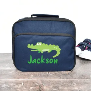 Personalised Crocodile Lunch Bag, Crocodile School Lunch Bag, Kids Animal Cooler Bag, Boys School Lunch Bag Children Student, Back To School
