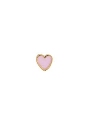 Petit Love Heart Light Pink Enamel Gold - Gold