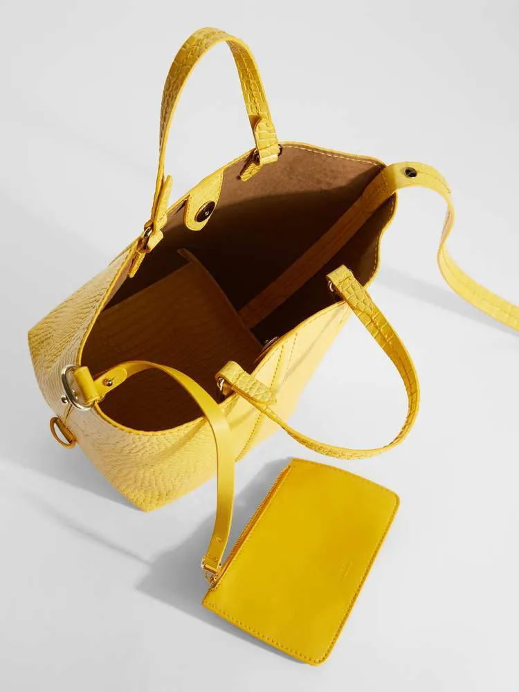 Plages Croc Embossed Leather Tote