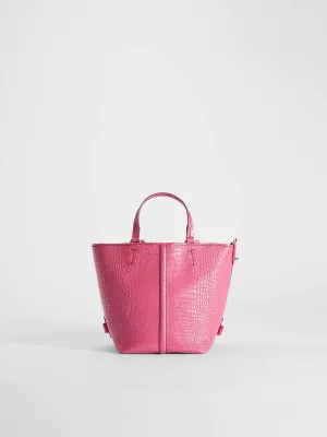 Plages Croc Embossed Leather Tote