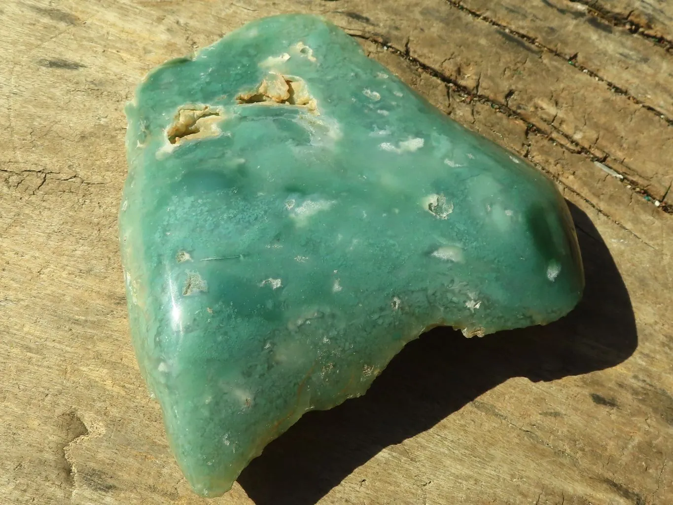 Polished One Side Polished Mtorolite / Emerald Chrysoprase Plates x 2 From Zimbabwe