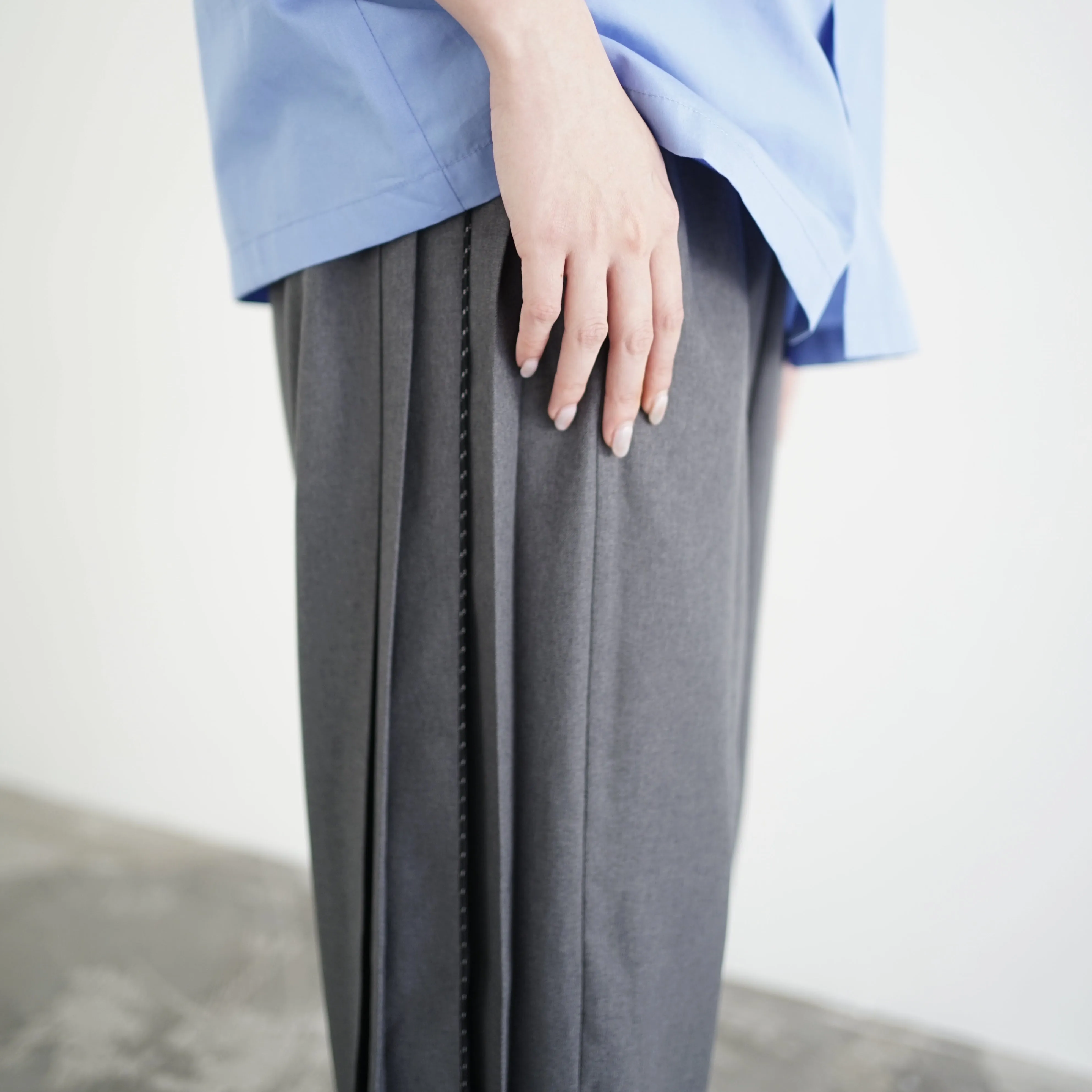 Polyester Linon pleated track pants
