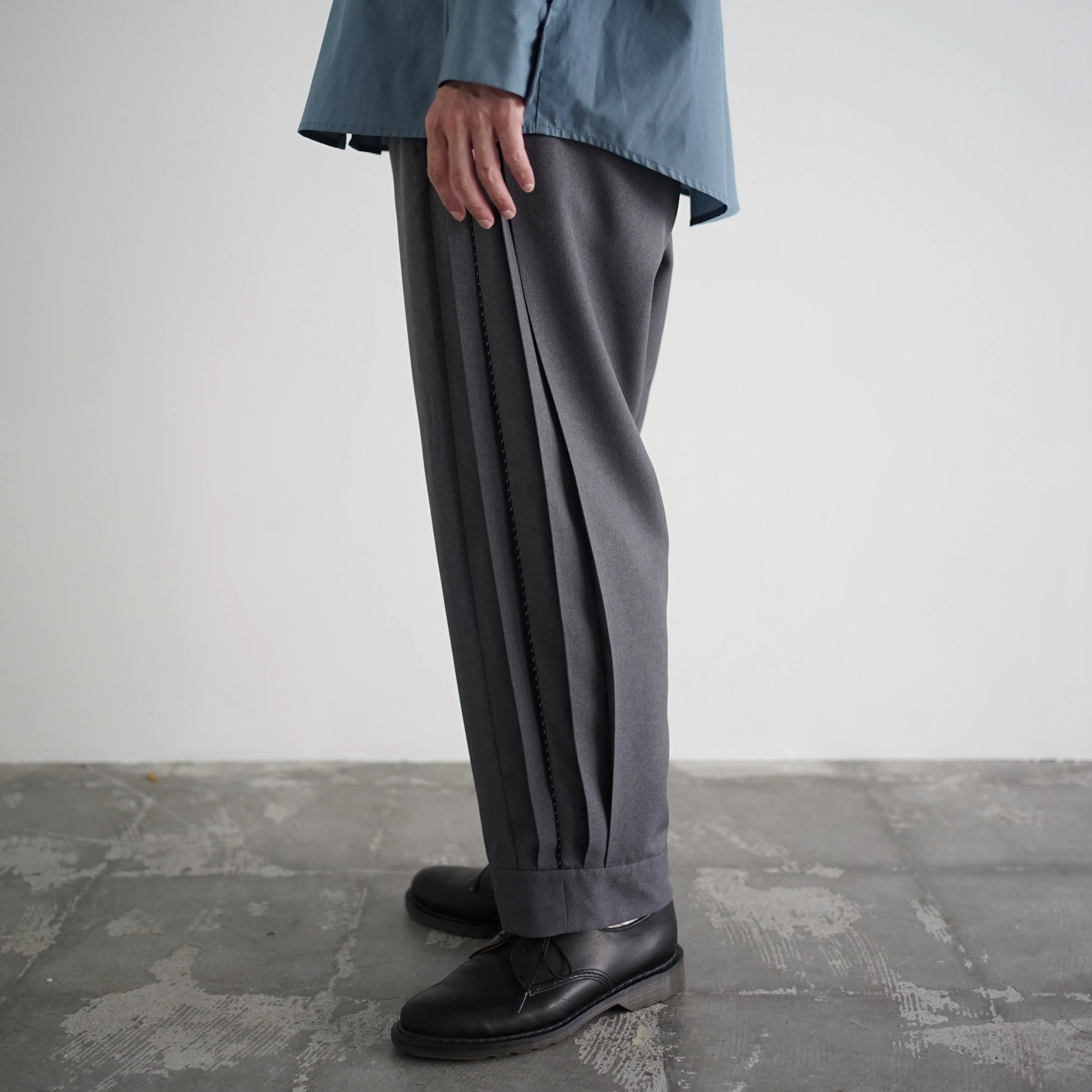 Polyester Linon pleated track pants