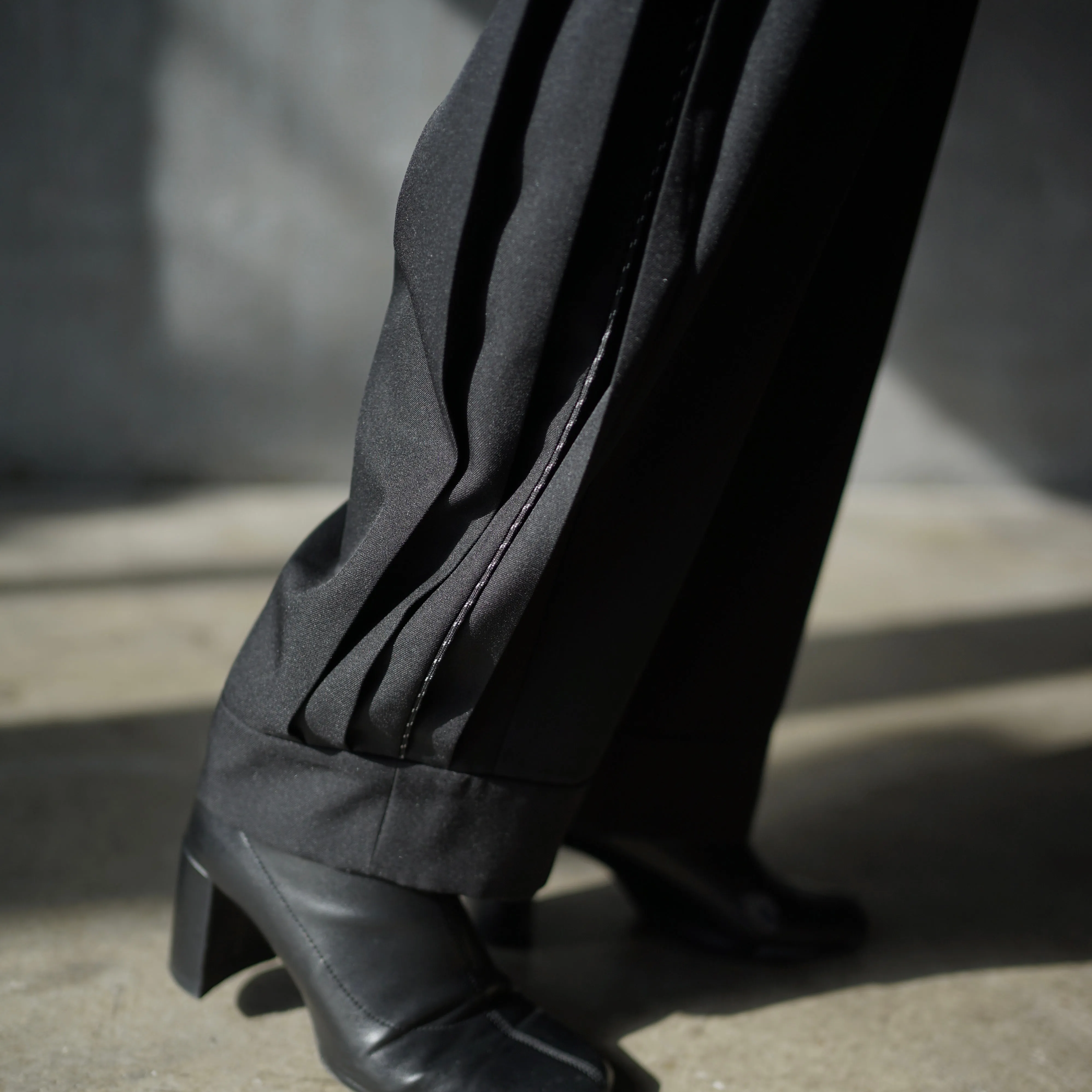 Polyester Linon pleated track pants