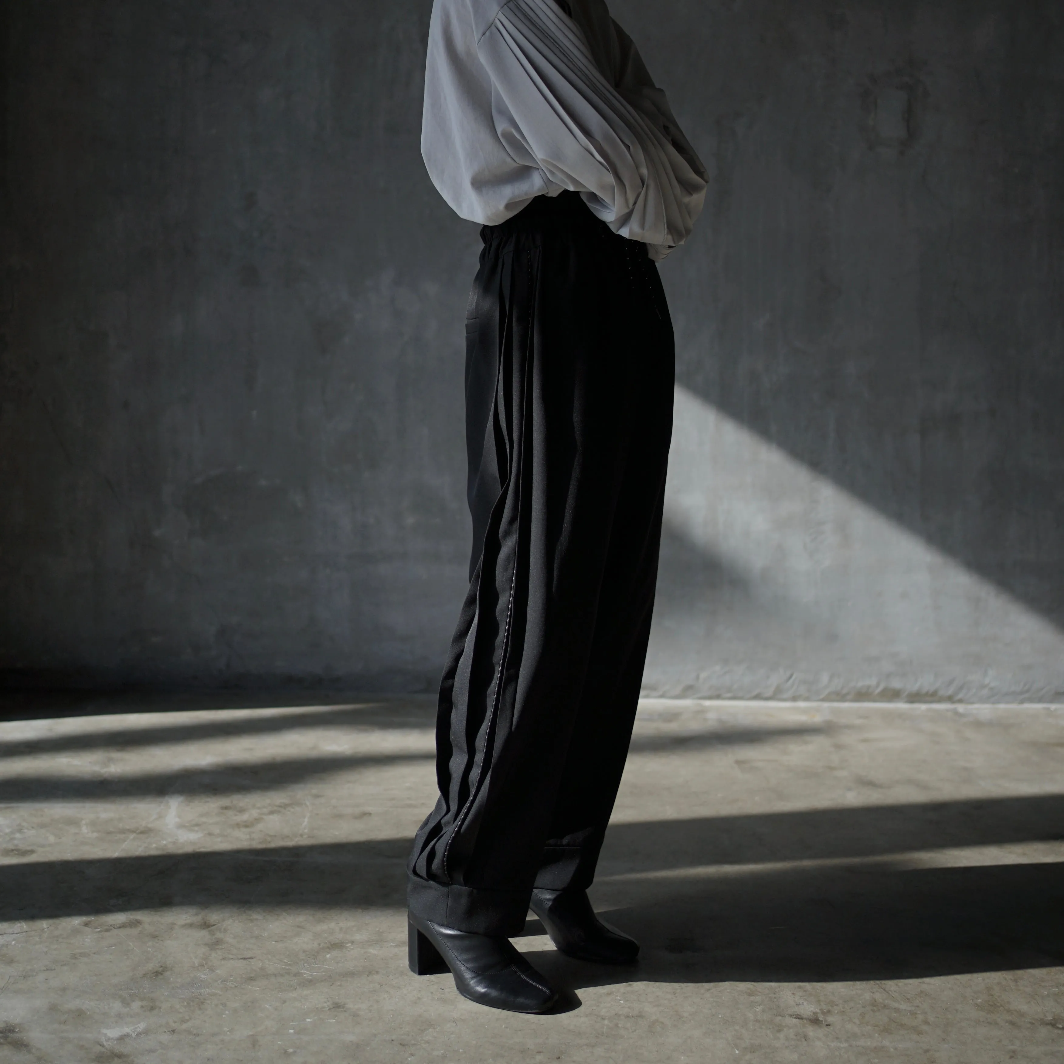 Polyester Linon pleated track pants