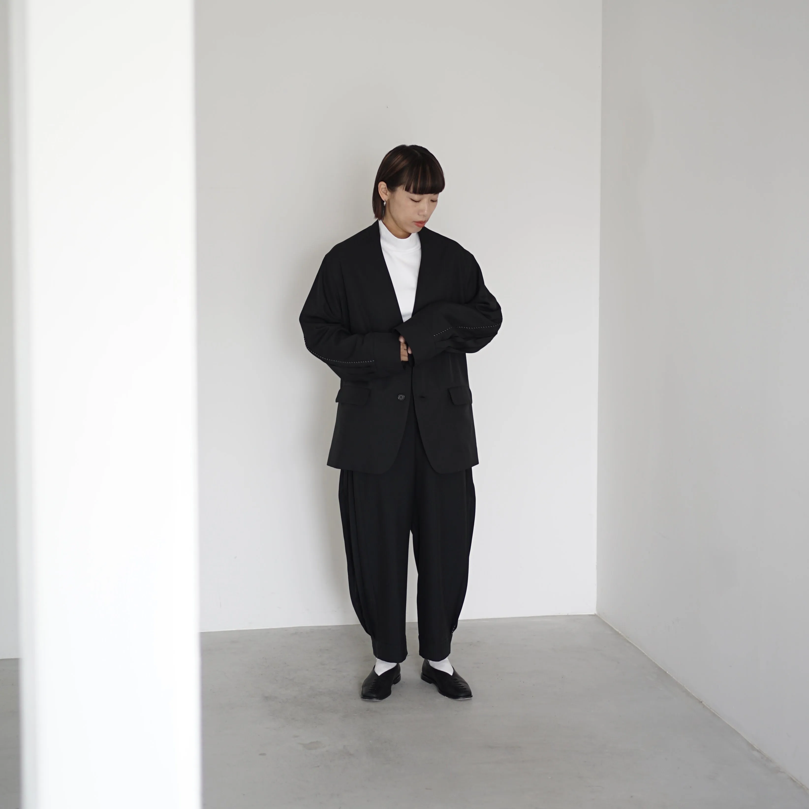 Polyester Linon pleated track pants