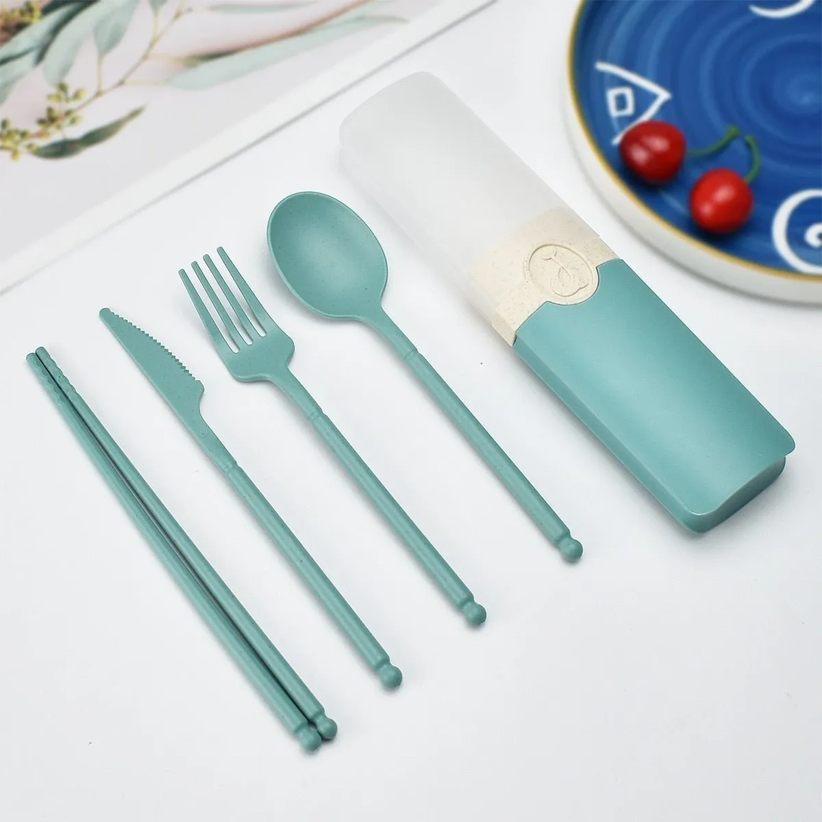 Portable Reusable Cutlery Set with Carrying Box