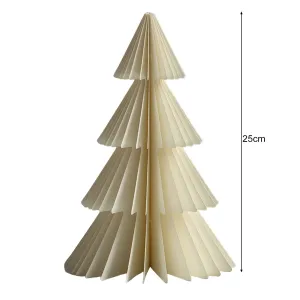 premium Paper Christmas Tree 3D Honeycomb Paper Xmas Tree Ornament Rustic Tabletop Centerpiece for Office Home School Decor-White White