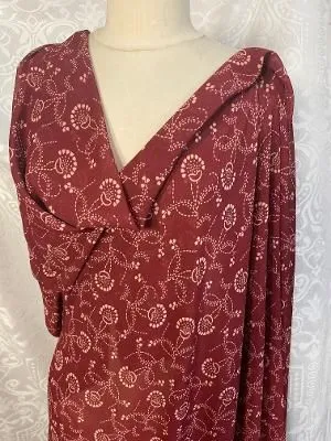 Print Poly Georgette- Burgundy / Beige