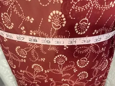 Print Poly Georgette- Burgundy / Beige