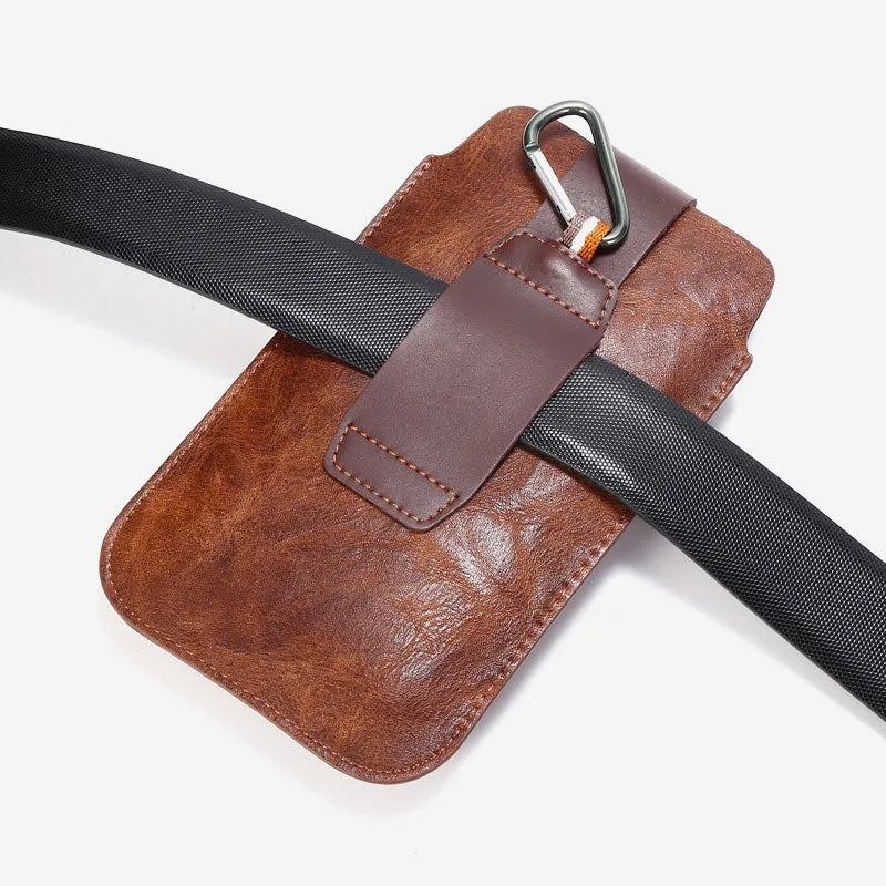 Retro Men EDC Genuine Leather Phone Bag