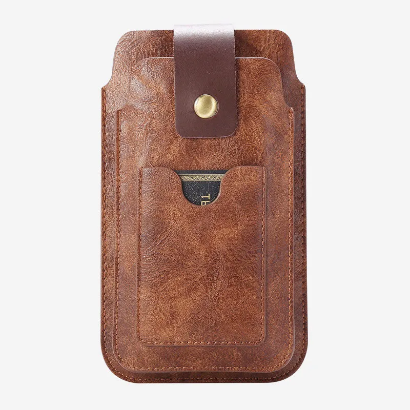 Retro Men EDC Genuine Leather Phone Bag