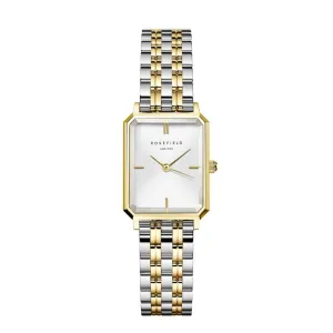 Rosefield Octagon XS White Sunray Steel Duotone Silver Gold Watch OWDSG-O62
