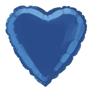 Royal Blue Heart Foil Balloon - 45cm
