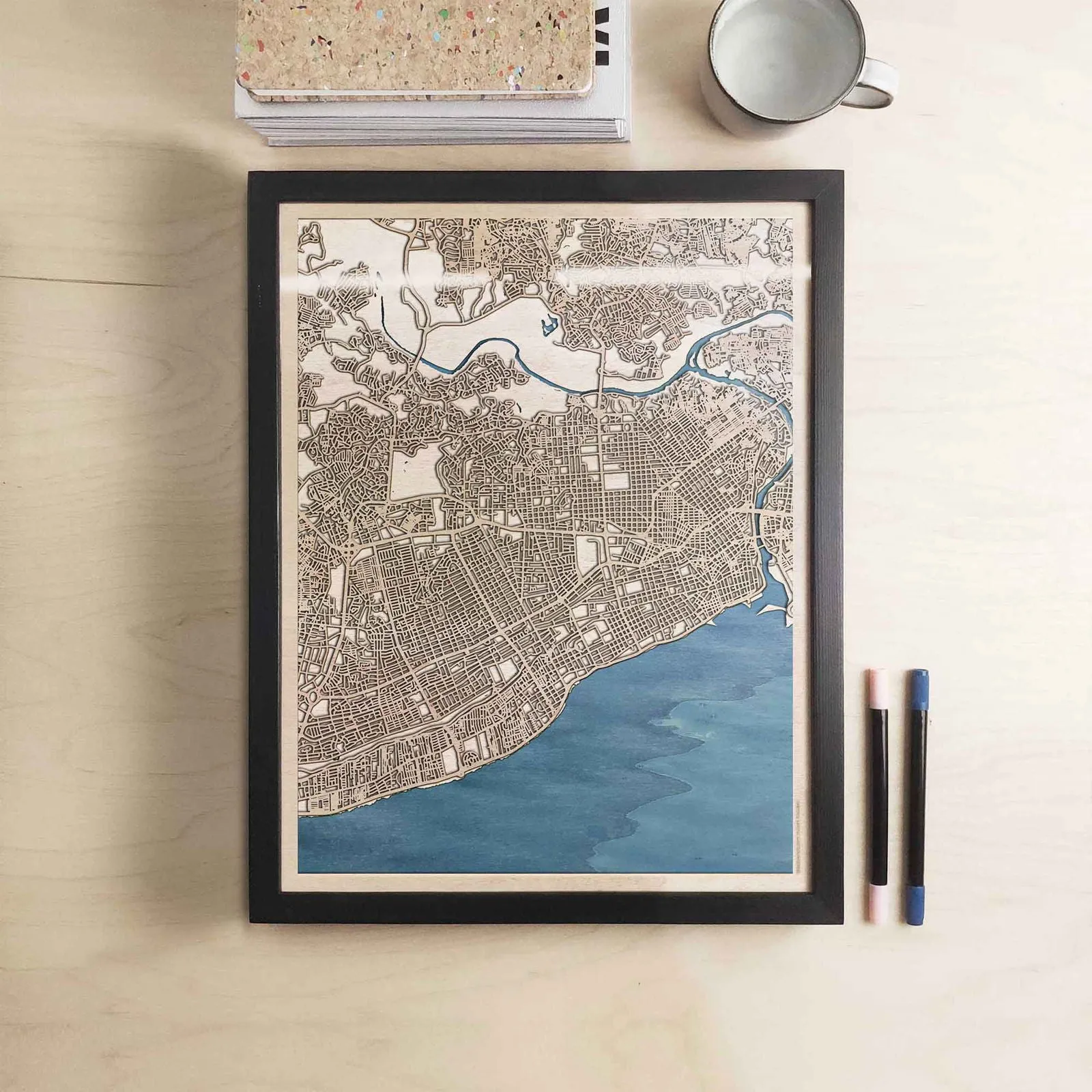 Santo Domingo Wooden Map