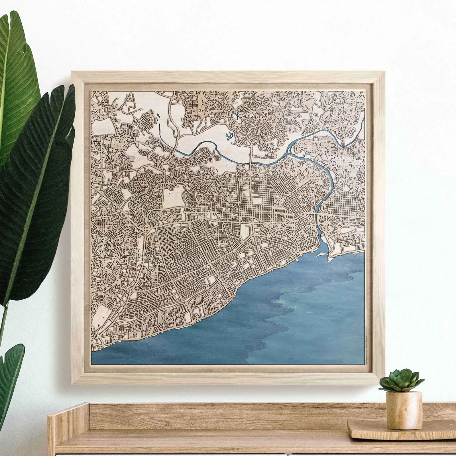 Santo Domingo Wooden Map