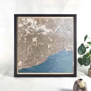 Santo Domingo Wooden Map
