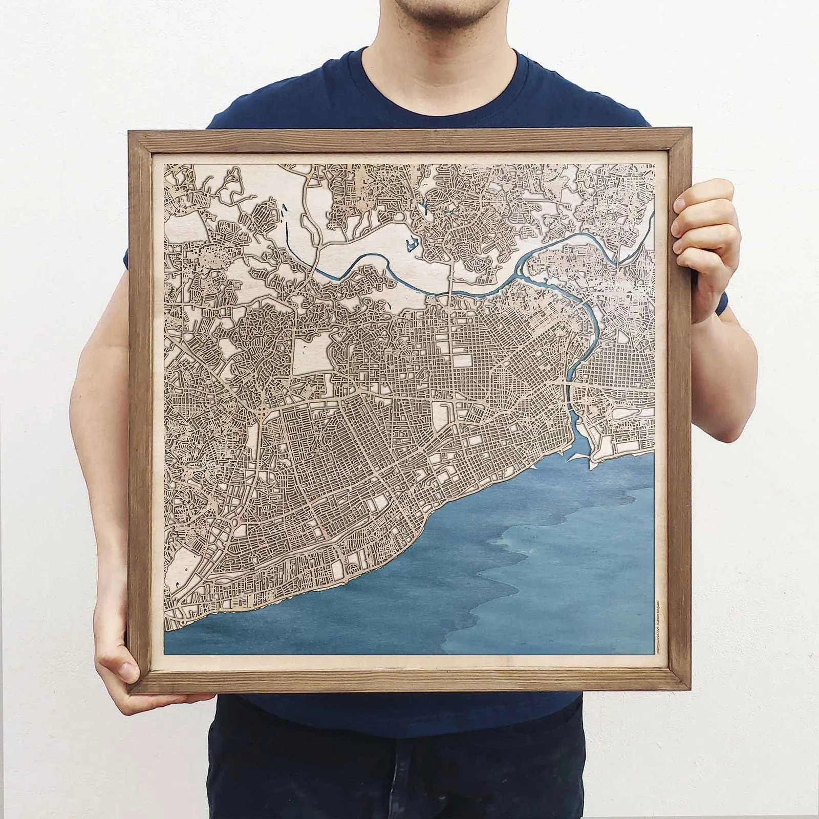 Santo Domingo Wooden Map