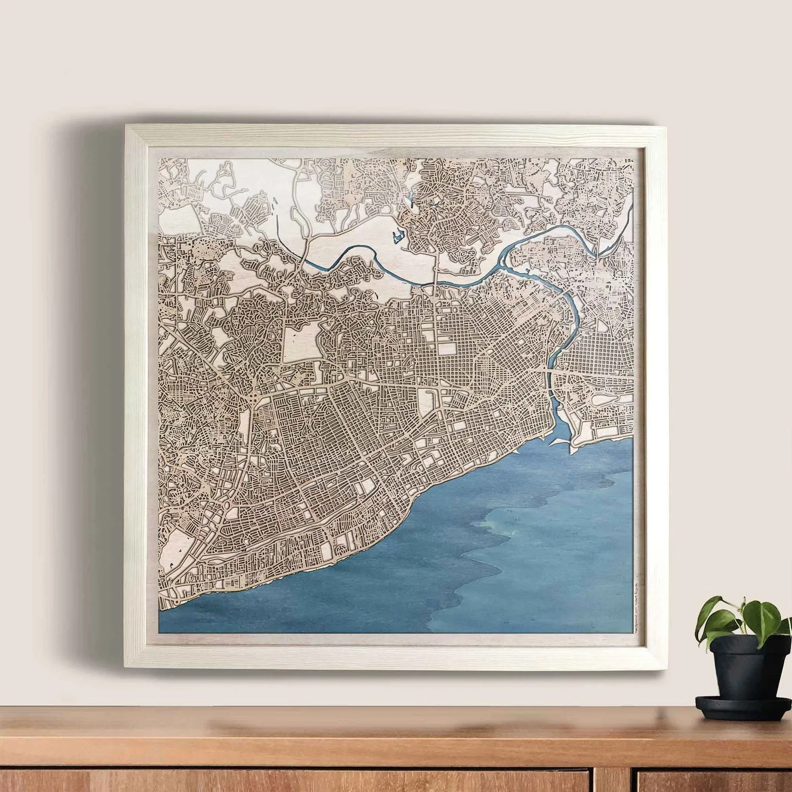Santo Domingo Wooden Map