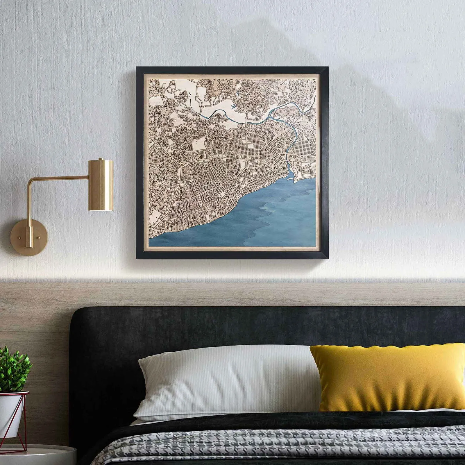Santo Domingo Wooden Map