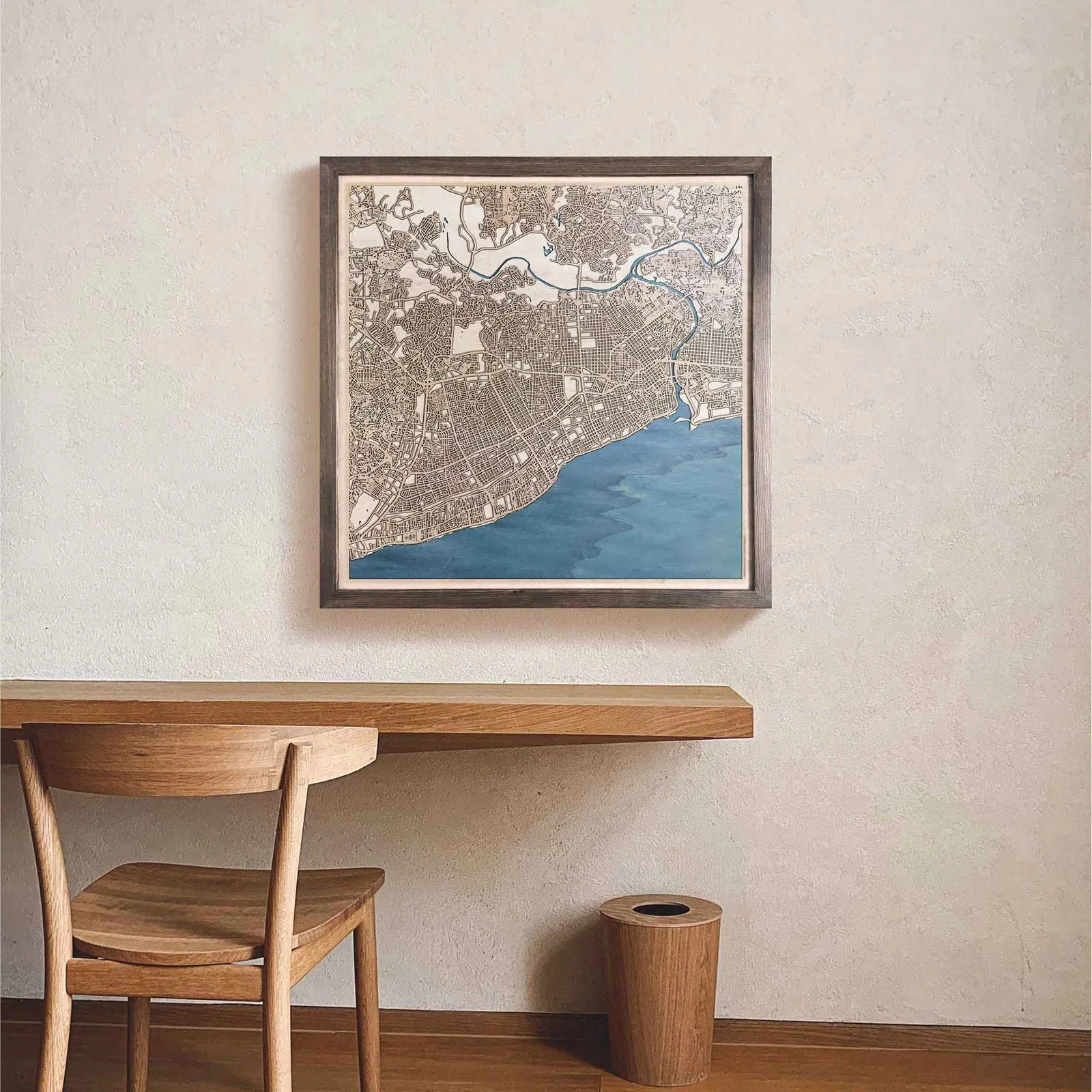 Santo Domingo Wooden Map
